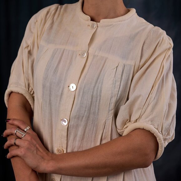 Vintage Boho Chic Casual Hand-painted Cotton Dress Made in India - Picture 5 of 9